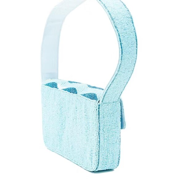 NWT SOL and MER Swimmers Turquoise Beaded Shoulder Bag - Picture 2 of 4